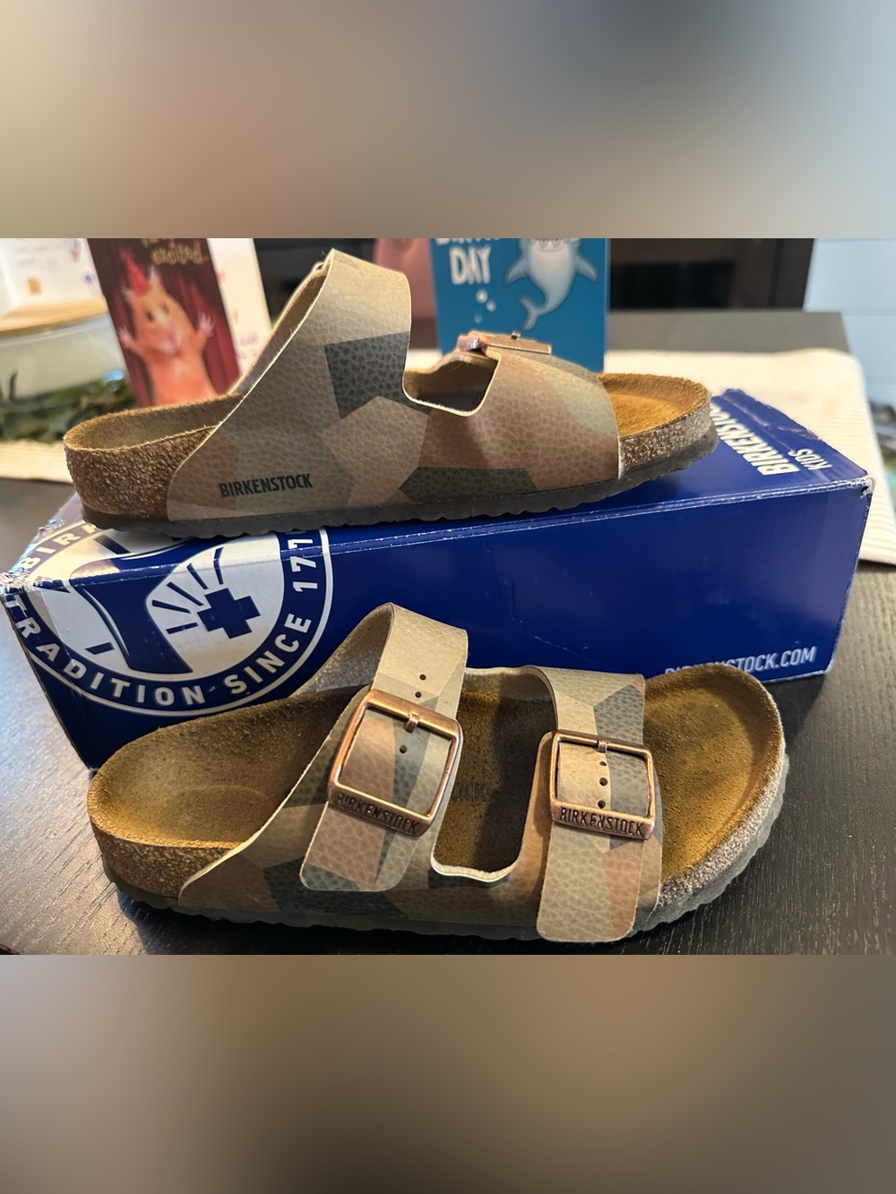 Kids Arizona Camo Birkenstock Sandals size 34